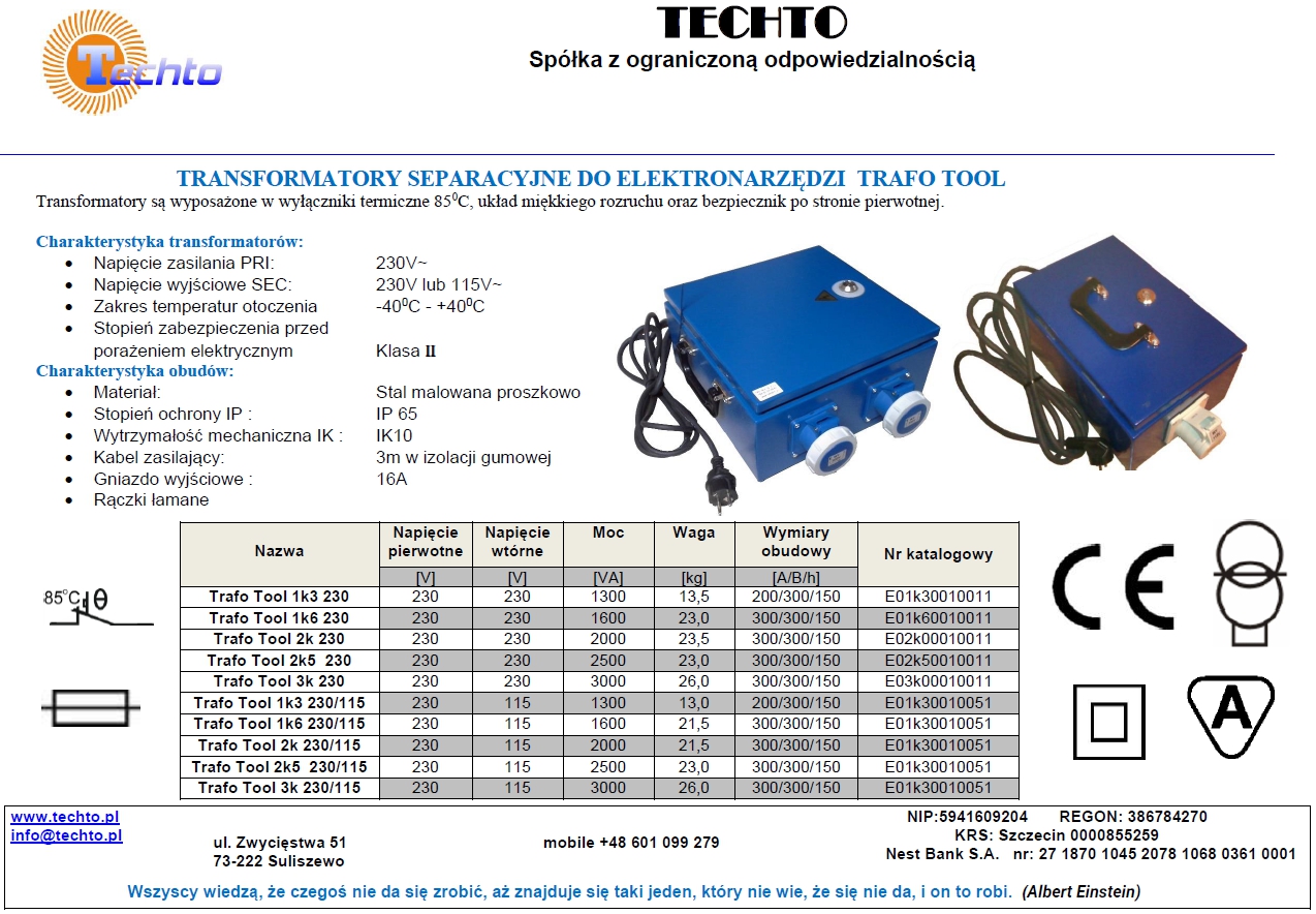 Zestawienie Trafo Tool